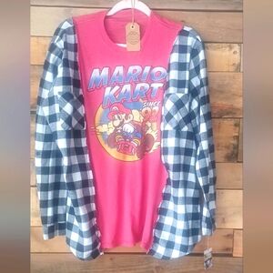 Mario Kart Pink and Black Women's Top